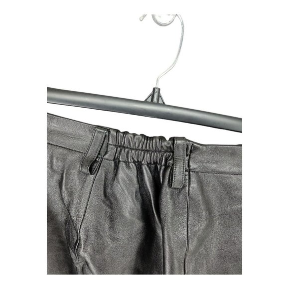 Elana by Tanner Leather Pants Trousers Black Size 18 Lined Stretch High Waisted - Picture 7 of 10